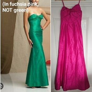 Watters fuchsia‎ pink silk formal dress